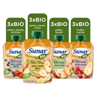 Sunar  BIO ovocné vrecko mix príchutí 12 x 100 g značky Sunar