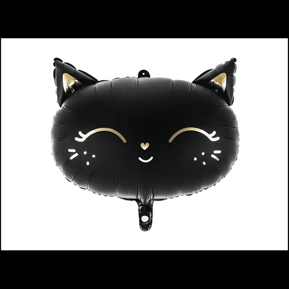 PartyDeco  Fóliový balón Mačka čierna,  48x36 cm značky PartyDeco