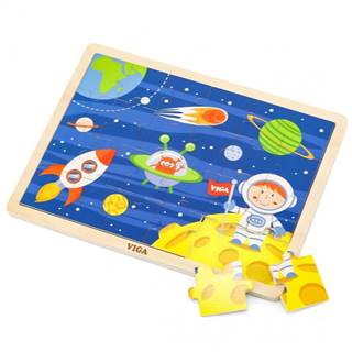 Viga Toys Drevené vesmírne puzzle 24 prvkov