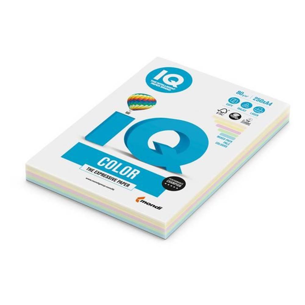 Mondi  Farebný papier IQ color 5x20 mix pastelové farby,  A4 160g značky Mondi