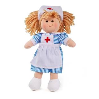 Bigjigs Toys Látková bábika zdravotní sestřička Nancy 28 cm