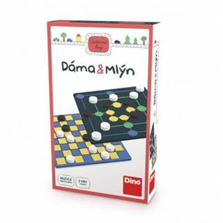 DINO  Dáma a Mlyn 2v1 cestovné spoločenské hry v krabičke 11, 5x18x3, 5cm Cena za 1ks značky DINO
