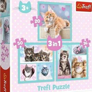 Puzzle Sladká koťátka 3v1 - (20, 36, 50 dílků)