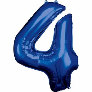 Amscan Fóliový balón číslo 4 modrý 83 cm