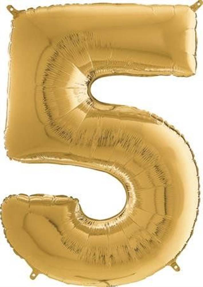 Grabo  Nafukovací balónek číslo 5 zlatý 66cm značky Grabo
