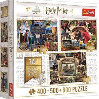 Trefl Puzzle Harry Potter: Turnaj tří kouzelníků,  Famfrpál a Bradavice 400 + 500 + 600 dílků