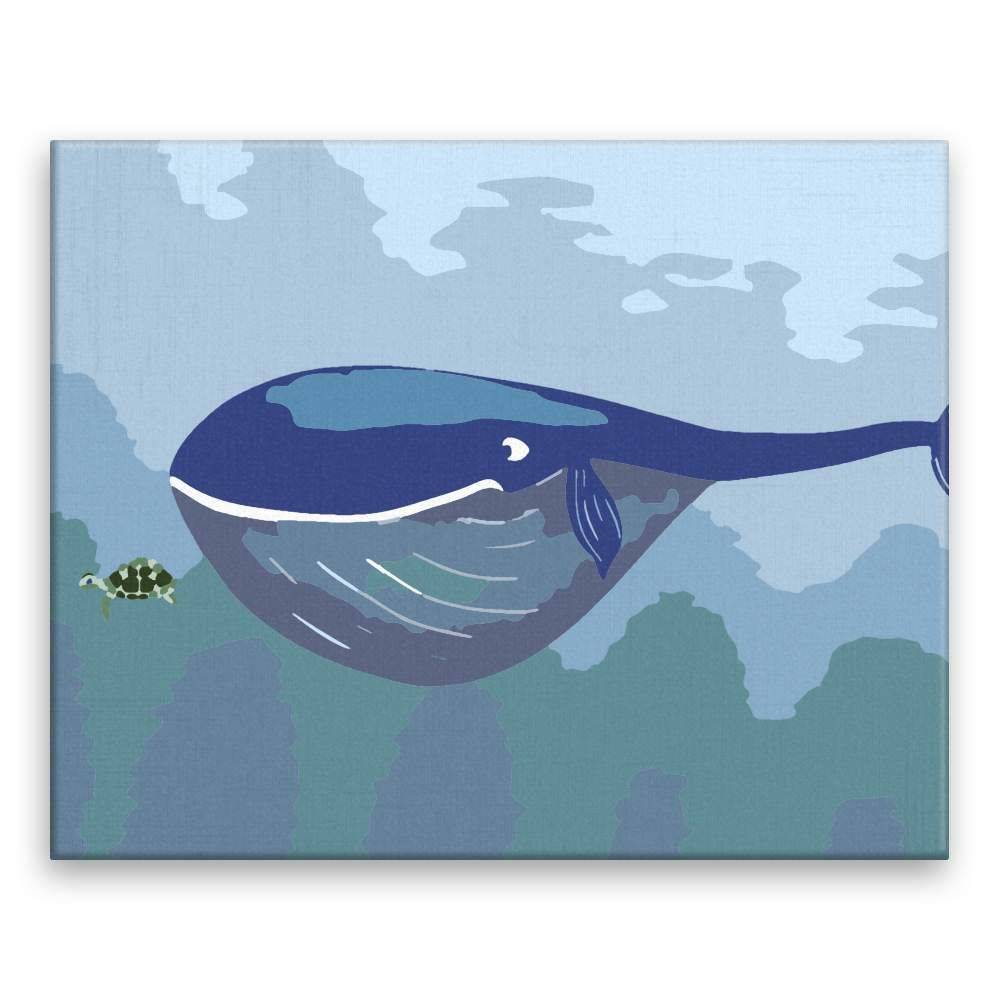 Malujsi  Maľovanie podľa čísel - Veľryba a korytnačka - 100x80 cm,  plátno vypnuté na rám značky Malujsi