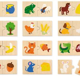 Viga  Drevené puzzle - kŕmenie zvieratiek značky Viga
