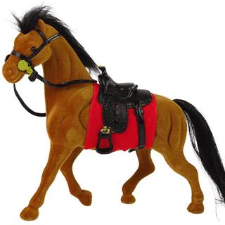 Lean-toys Figúrka Hnedý zamatový kôň Červené sedlo Farma