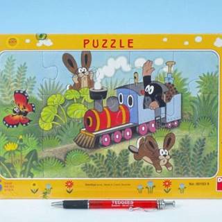 shumee Puzzle deskové Krtek a lokomotiva 29, 5x19cm 15 dílků