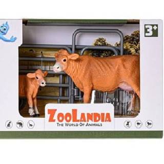 Mikro Trading Zoolandia krava s teľaťom 8, 5-14 cm a príslušenstvom