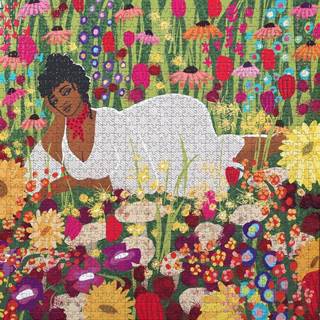 eeBoo Štvorcové puzzle Žena v kvetoch 1000 dielikov