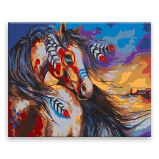 Malujsi Maľovanie podľa čísel - Indiánsky kôň - 100x80 cm,  bez dreveného rámu