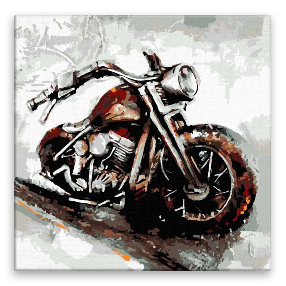 Malujsi  Maľovanie podľa čísel - Motocykel - 80x80 cm,  plátno vypnuté na rám značky Malujsi