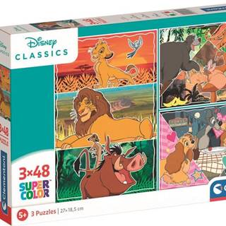 Clementoni Puzzle Disney: Zvieratká 3x48 dielikov