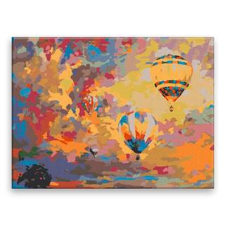 Malujsi Maľovanie podľa čísel - Teplovzdušné balóny - 80x60 cm,  plátno vypnuté na rám