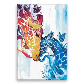 Malujsi  Maľovanie podľa čísel - Žirafia láska - 40x60 cm,  plátno vypnuté na rám značky Malujsi