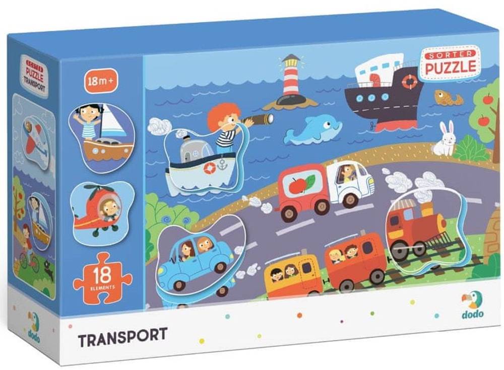 DoDo  Puzzle s triedením obrázkov Transport 18 dielikov značky DoDo