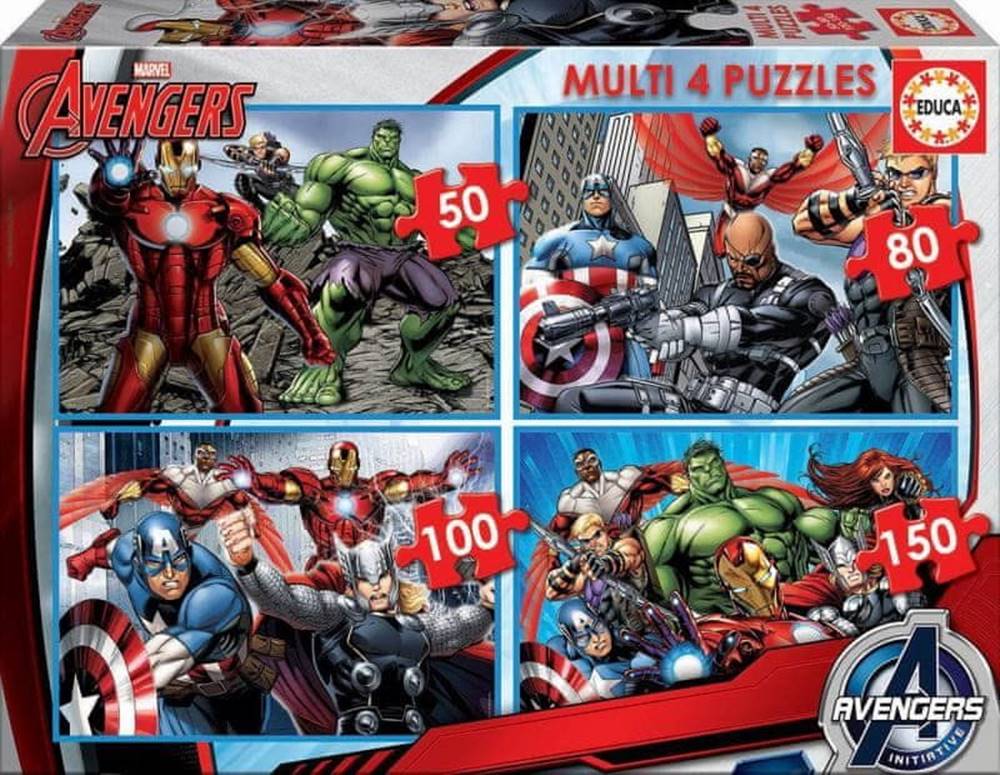 EDUCA  Puzzle Avengers 4v1 (50, 80, 100, 150 dielikov) značky EDUCA