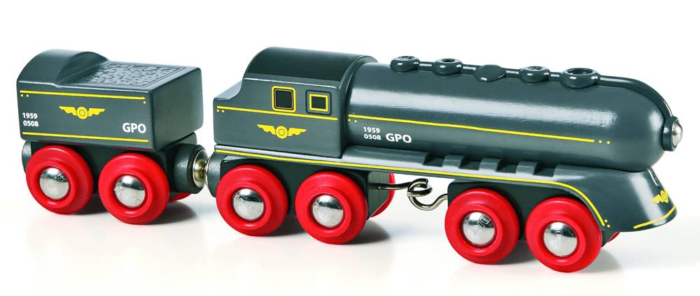 Brio  Rýchly šedý vlak s vagónom - rozbalené značky Brio