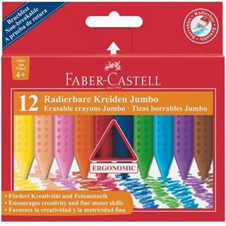 Faber-Castell  Voskovky Jumbo Grip,  12 farieb,  mazateľné značky Faber-Castell