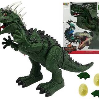 Lean-toys Dinosaurus na batérie znášajúci vajcia zelený