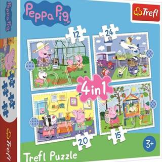 Trefl Puzzle Peppa Pig - Spomienky na prázdniny 4v1 (12, 15, 20, 24 dielikov)