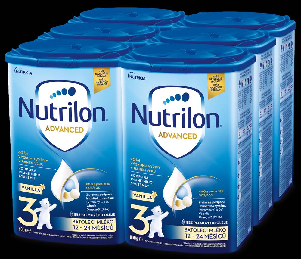 Nutrilon  3 Vanilla batoľacie mlieko 6x 800 g,  12+ značky Nutrilon