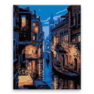 Malujsi Maľovanie podľa čísel - Nočné Benátky - 40x50 cm,  bez dreveného rámu