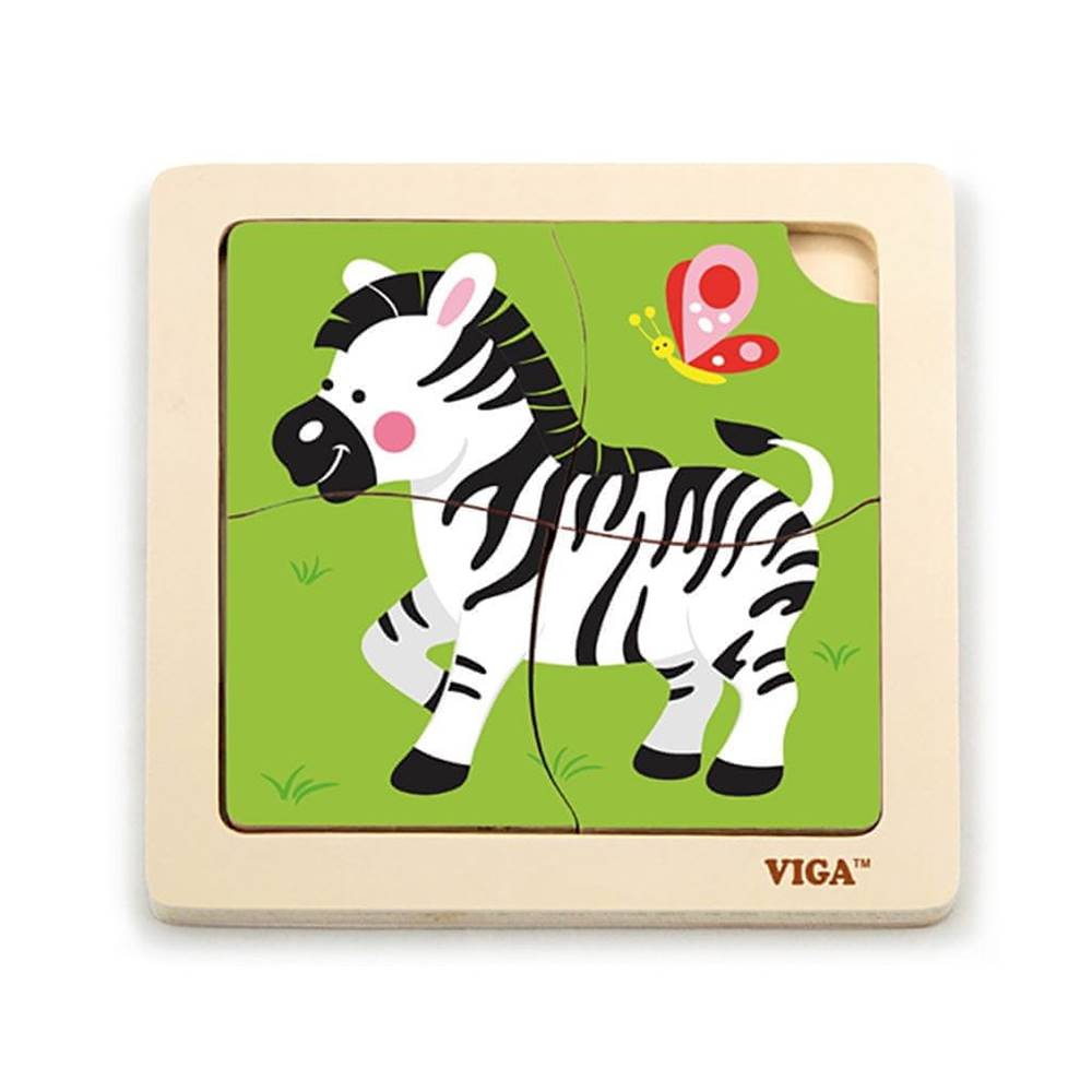 Viga Toys  Drevené puzzle pre najmenších Viga 4 ks Zebra značky Viga Toys