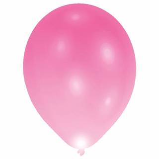 Amscan Svietiace LED balóny ružové 27cm 5ks