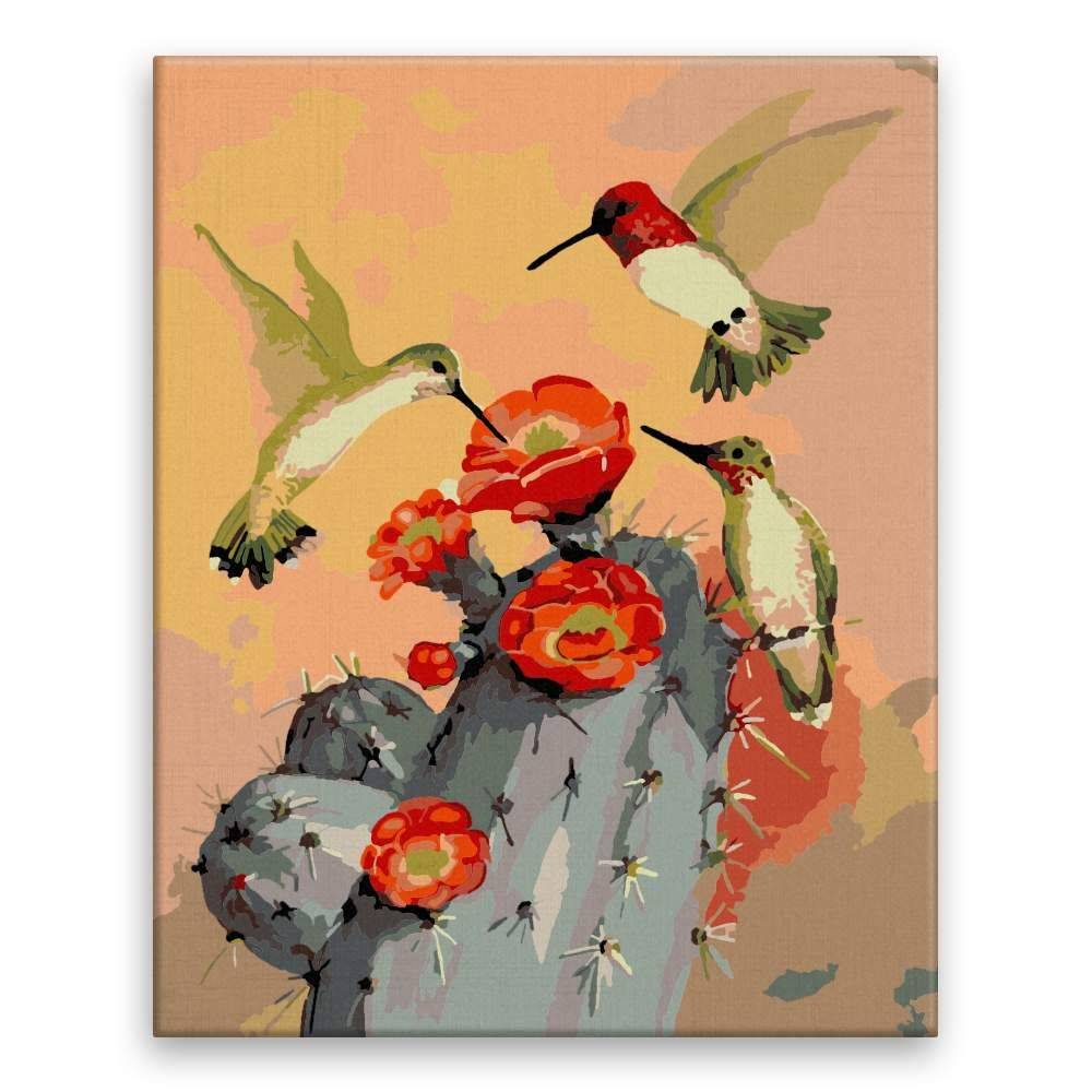 Malujsi  Maľovanie podľa čísel - Kolibríky za súmraku - 40x50 cm,  bez dreveného rámu značky Malujsi