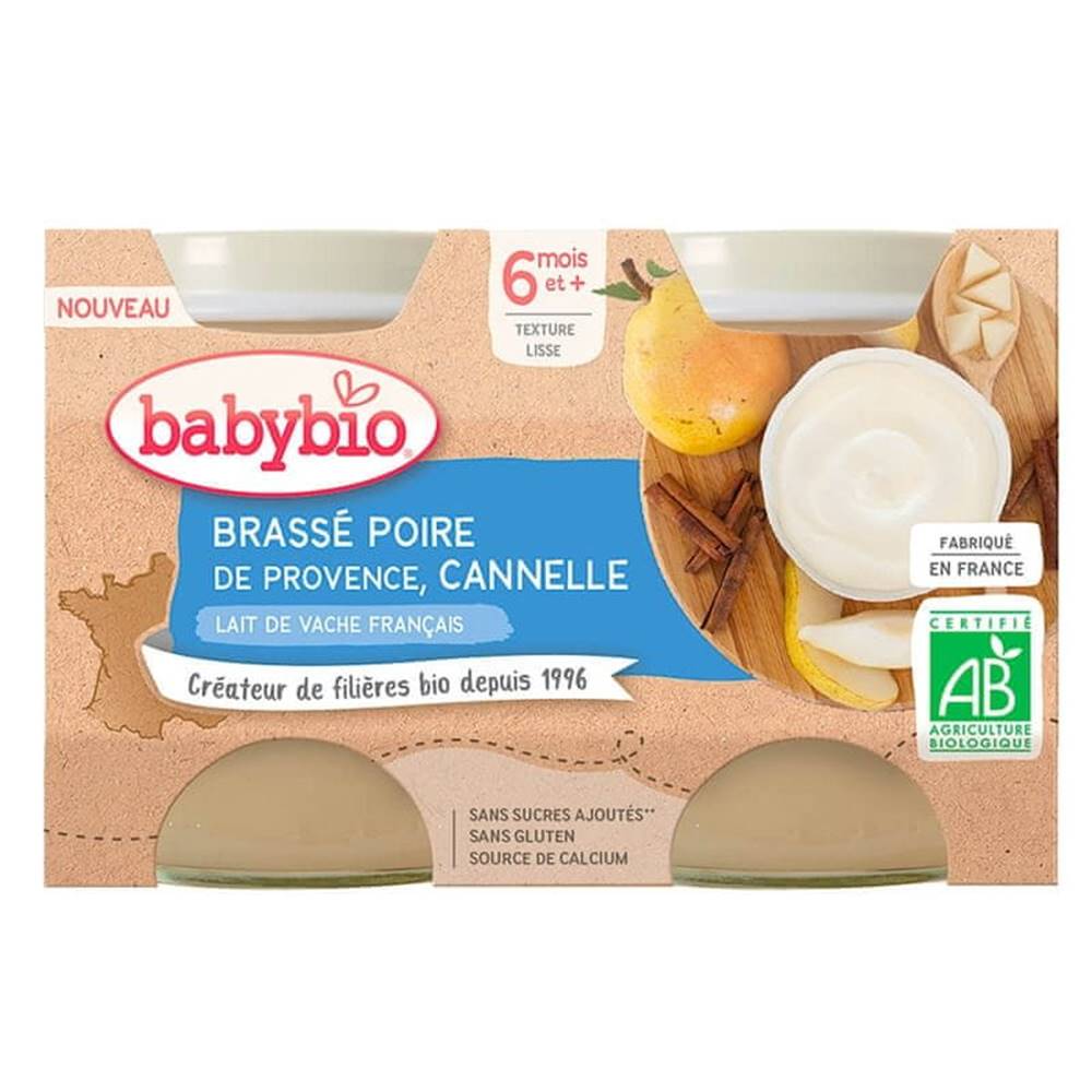 Babybio  Brassé hruška škorice 2x 130 g značky Babybio