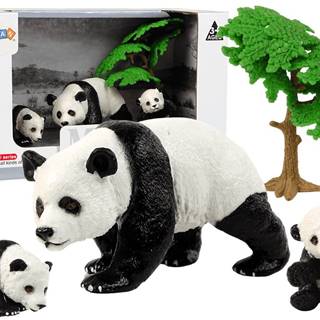 Lean-toys Sada figúrok zvierat Panda s malými