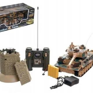 Teddies  Tank RC 35cm + bunker na bat. plast s dobíjacím packom so zvukom sa svetlom 40MHz značky Teddies