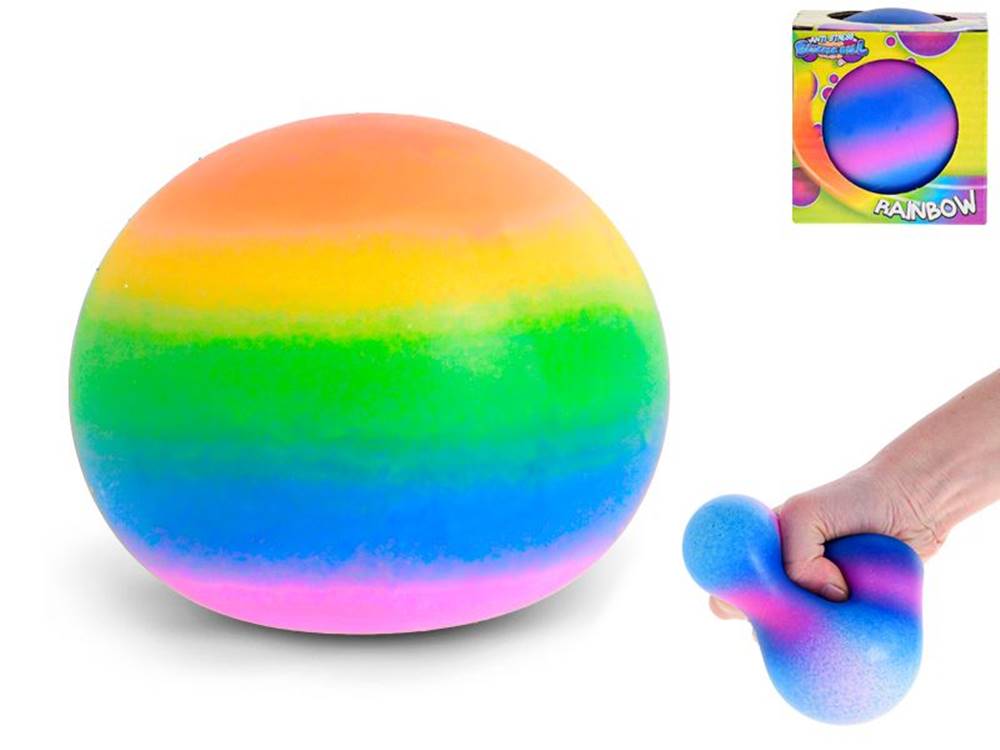  Fidget loptička strečová 8 cm dúhová (svetlé farby,  tmavé farby)