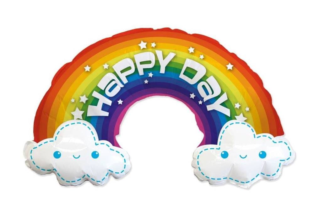  Balónik fóliový Rainbow - Dúha Happy Day - 90 cm