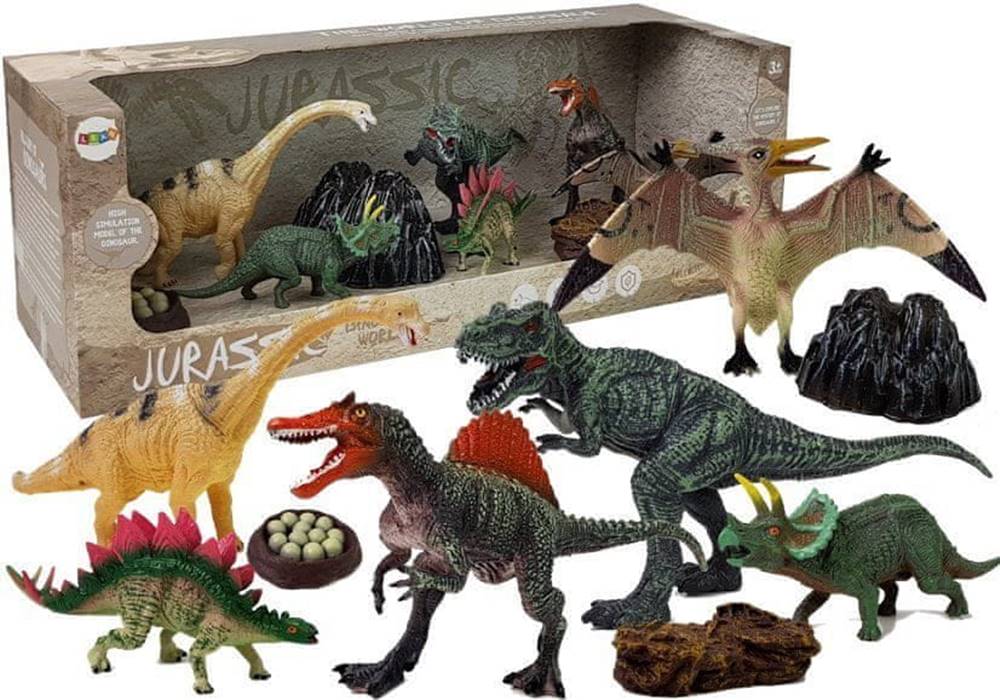 Lean-toys  Veľká sada 7 figúrok dinosaurov s príslušenstvom značky Lean-toys