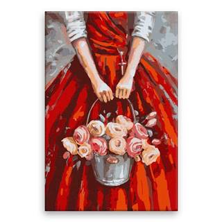 Malujsi Maľovanie podľa čísel - Veriaci s ružami - 40x60 cm,  bez dreveného rámu