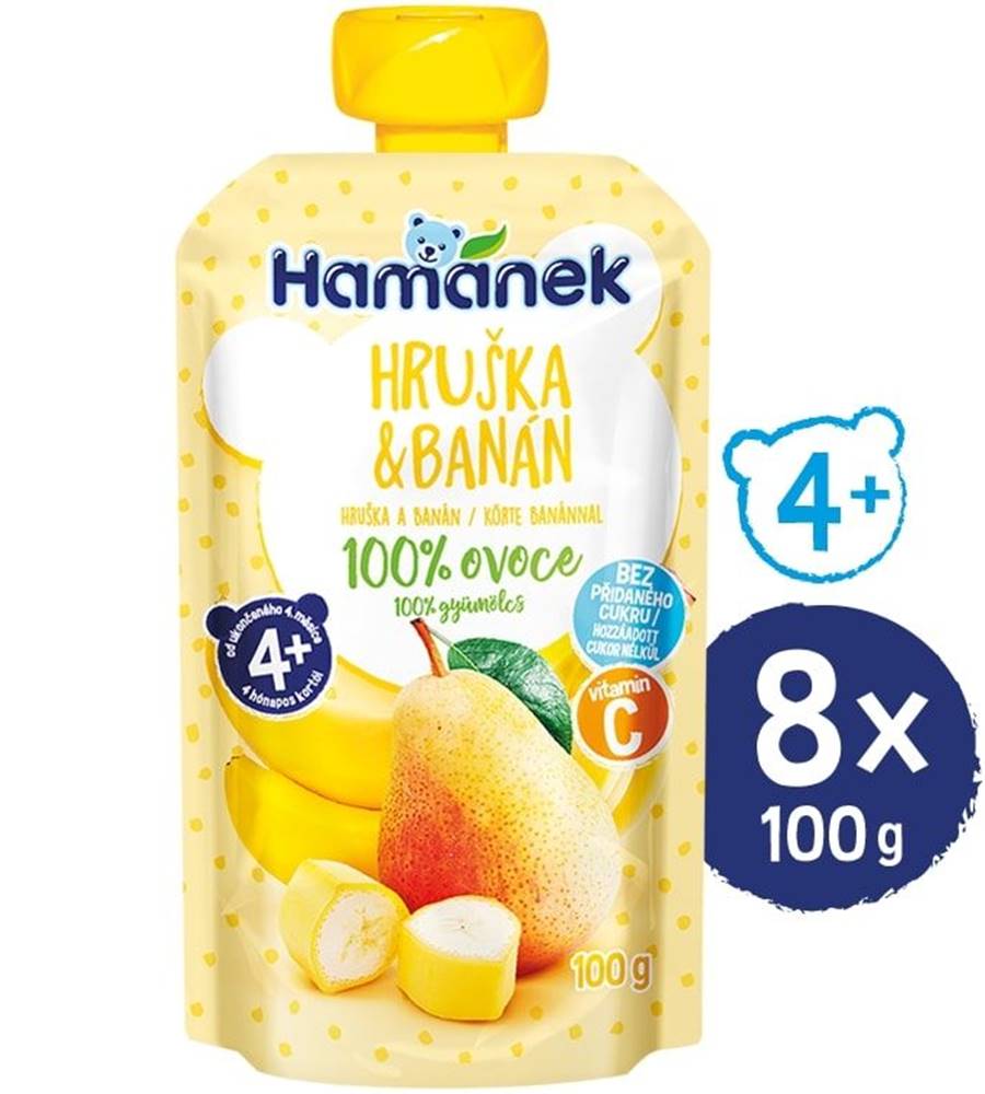 Hamánek  Hruška banán 8x 100 g značky Hamánek
