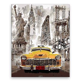 Malujsi Maľovanie podľa čísel - Taxi v New Yorku - 40x50 cm,  plátno vypnuté na rám
