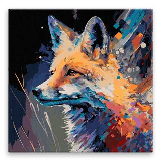 Malujsi Maľovanie podľa čísel - Fox 10 - 80x80 cm,  plátno vypnuté na rám