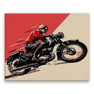 Malujsi Maľovanie podľa čísel - Historický motocykel - 50x40 cm,  bez dreveného rámu