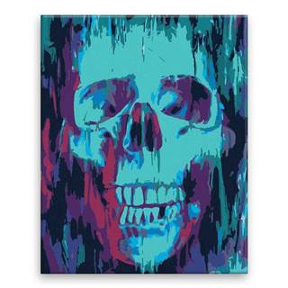 Malujsi Maľovanie podľa čísel - Modrá lebka - 80x100 cm,  plátno vypnuté na rám