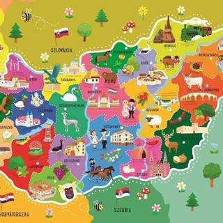 Trefl Puzzle Mapa Maďarska 44 dielikov