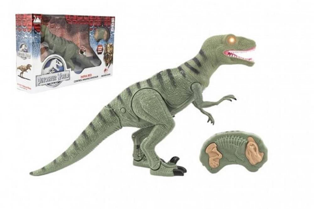 Teddies  Dinosaurus chodící IC velociraptor plast 50cm na baterie se zvukem se světlem v krabici 53x32, 5x12cm značky Teddies