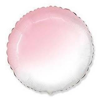 Balón fóliový okrúhly ombré - ružovobiely - 48 cm