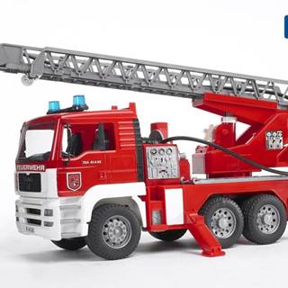 BRUDER MAN TGA hasičské auto s výsuvným rebríkom,  pumpou,  svetlami a zvukmi 1:16
