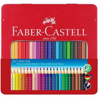 Faber-Castell Pastelky akvarelové Colour Grip set 24 farebné v plechu