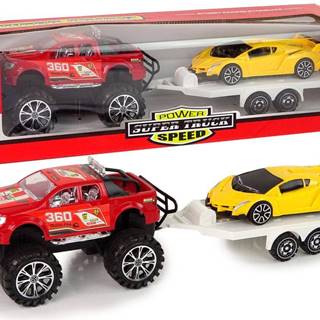 Lean-toys Sada športových áut žltá Off-road červená s trecím pohonom